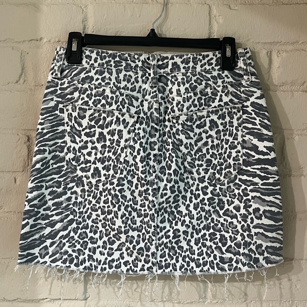 Current/Elliot size 26 cream and gray cheetah animal print denim mini skirt - Picture 11 of 11